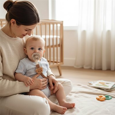Attache tétine bébé longueur optimale anti-perte, facile à nettoyer et hygiénique