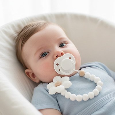 Attache tétine bébé longueur sécurisée anti-perte, conforme usage quotidien