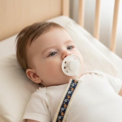 Attache tétine bébé longueur sécurisée conforme normes européennes, anti-étranglement