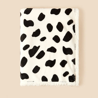 couverture bébé double face en flanelle chaude avec motif peau de vache