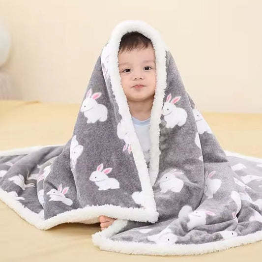 Cozy baby blanket with bunny print for sweet, soothing sleep