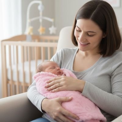 Couverture bébé rose pastel chaude et légère, plaid bébé cocooning pour lit, poussette et moments câlins.