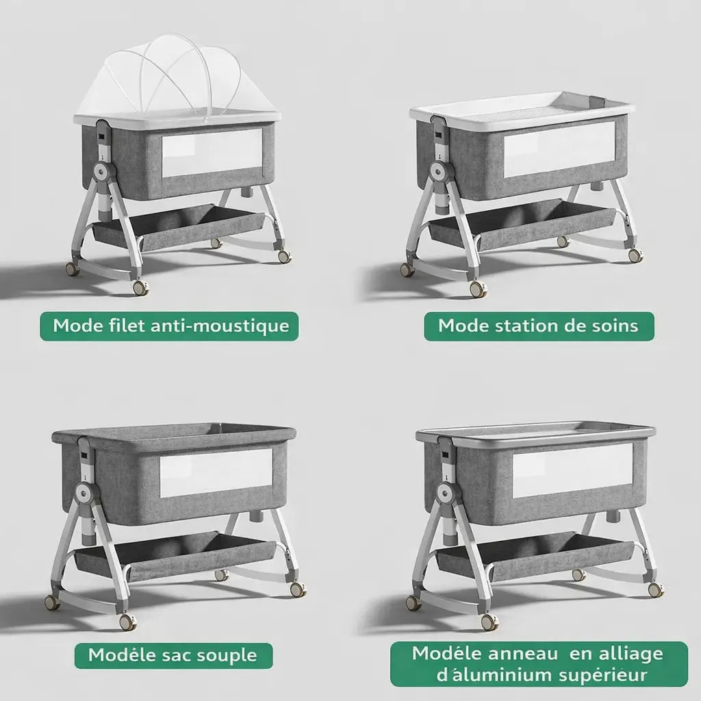 Lit cododo bébé avec structure stable et rangement inférieur