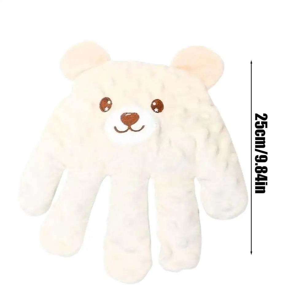 Soft cream teddy bear plush toy, 25cm, gentle comfort for baby sleep and cuddles