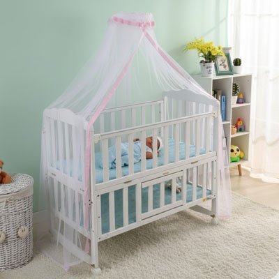 Moustiquaire lit bébé Ciel de lit bébé voile transparent