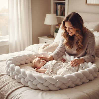 Tresse de lit bébé pour nouveau-né, protection souple contre les barreaux et confort apaisant