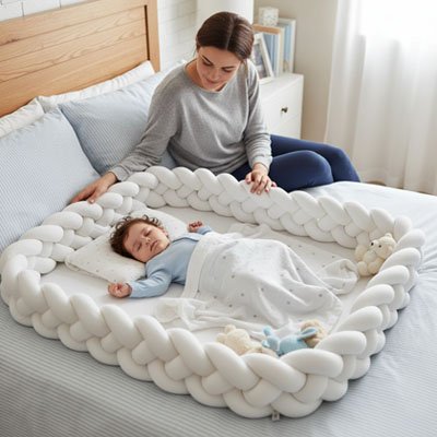 Tresse de lit  en tissu doux, idéale pour sécuriser le lit et rassurer bébé