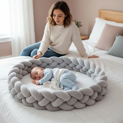 Tresse de lit pour nouveau-né, accessoire de literie doux évitant les chocs pendant le sommeil